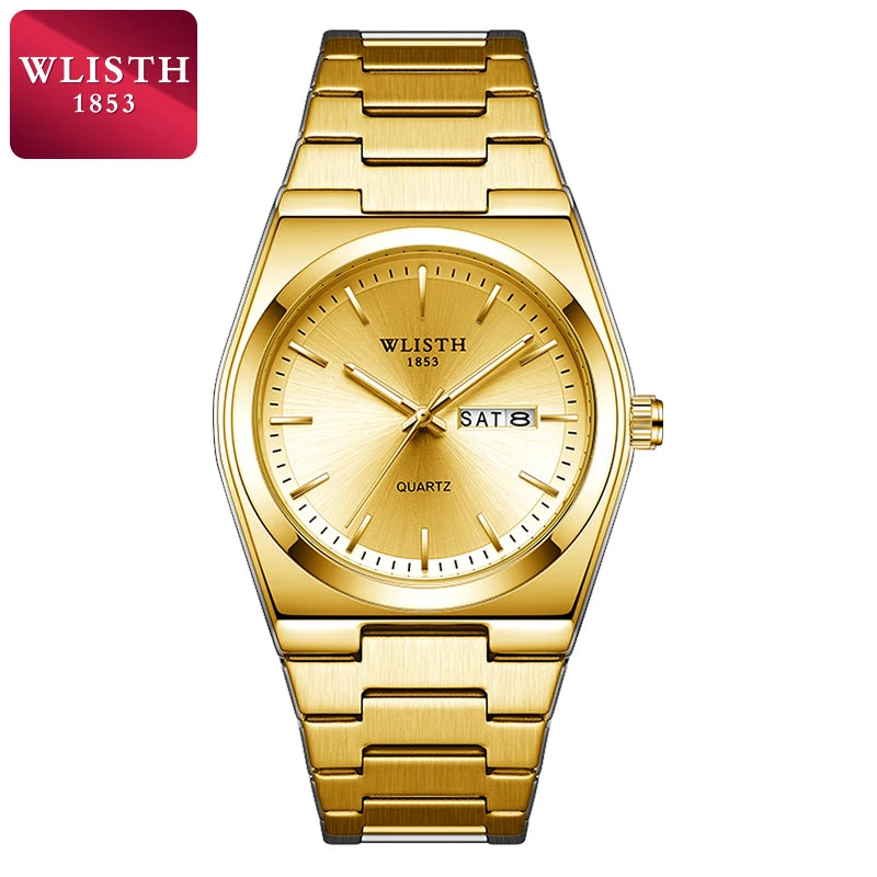 Men's Luxury Quartz Watch — Waterproof Luminous Stainless Steel Wristwatch