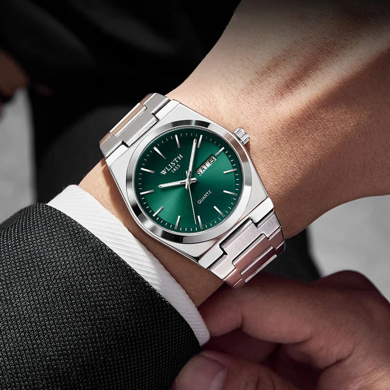Men's Luxury Quartz Watch — Waterproof Luminous Stainless Steel Wristwatch