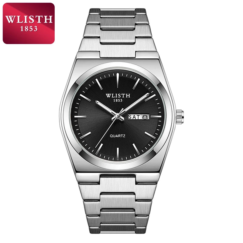 Men's Luxury Quartz Watch — Waterproof Luminous Stainless Steel Wristwatch
