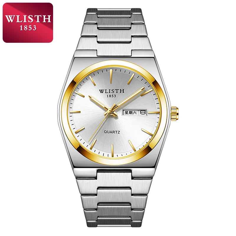 Men's Luxury Quartz Watch — Waterproof Luminous Stainless Steel Wristwatch