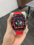 Men's Tonneau Quartz Watch — Luminous Pentagram Dial Fashion Wristwatch